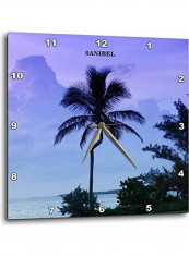 Sanibel Island Palm Wall Clock Multicolour 13 x 13inch