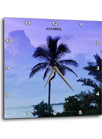 Sanibel Island Palm Wall Clock Multicolour 13 x 13inch
