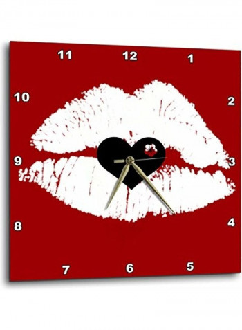 Decorative Printed Wall Clock Red/White/Black 13x13inch