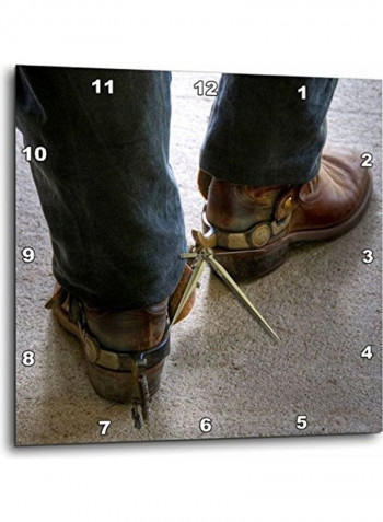 DPP 98397 2 Man With Cowboy Boots Wall Clock Multicolour 13x13inch