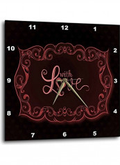 A Pretty Pink Flourish Frame Printed  Wall Clock Pink 13 x 13inch