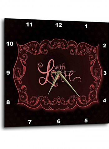A Pretty Pink Flourish Frame Printed  Wall Clock Pink 13 x 13inch