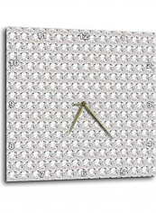 Clear Diamond Rhinestone Gem Print Wall Clock Multicolour 10x10inch