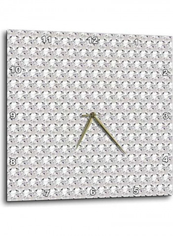 Clear Diamond Rhinestone Gem Print Wall Clock Multicolour 10x10inch