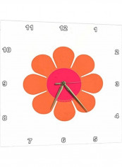 Decorative Printed Wall Clock White/Orange/Pink 13x13inch