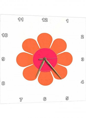 Decorative Printed Wall Clock White/Orange/Pink 13x13inch