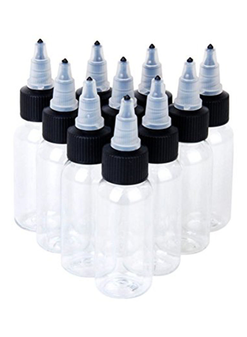 24-Piece Plastic Bottle Set Clear/Black