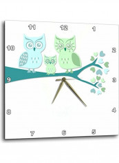 Cute Owl Family Themed Wall Clock White/Green reviews Cute Owl Family Themed Wall Clock White/Green