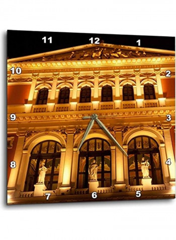 Vienna Music Hall Themed Wall Clock Gold/Brown