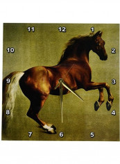 Vintage Horse Printed Analog Wall Clock Multicolour 13x13x0.1inch