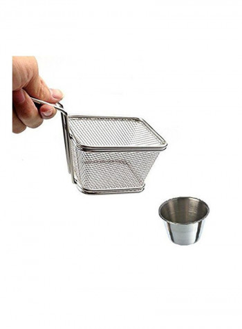 8-Piece Fryer Basket Set Silver