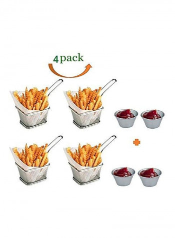 8-Piece Fryer Basket Set Silver