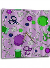 Sewing Love Print Wall Clock Multicolour 13x13inch