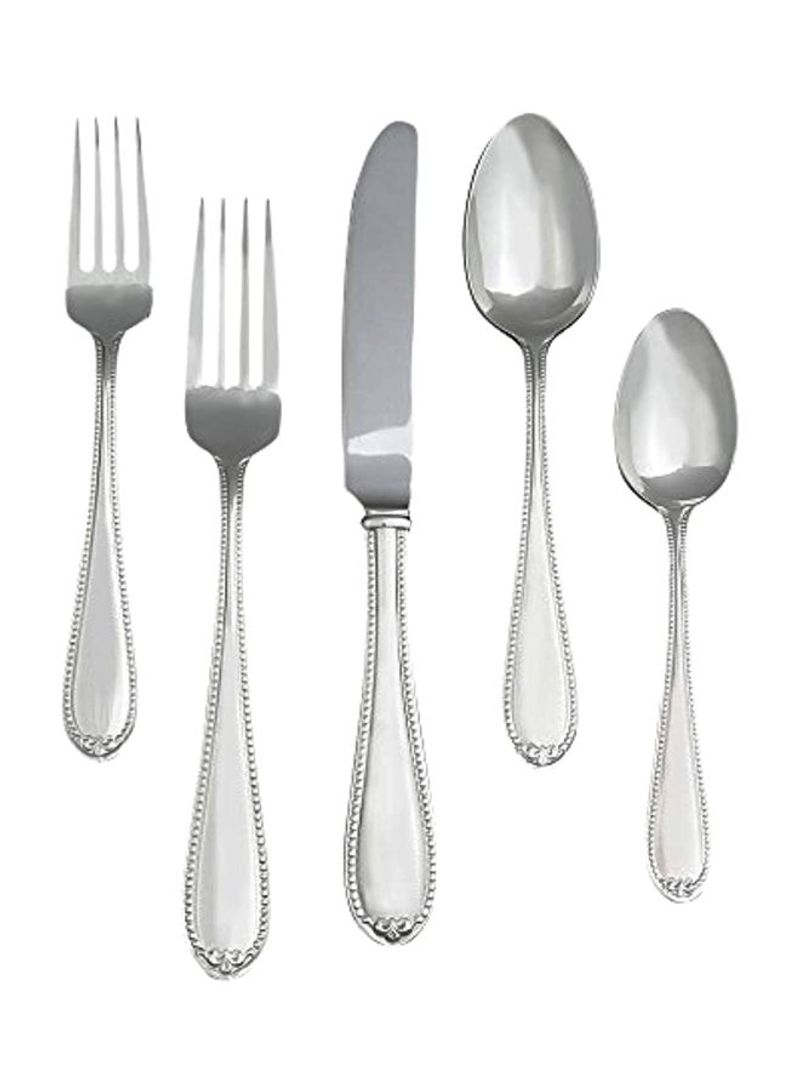 5-Piece Flatware Place Setting Silver 10.1x3.9x1.4inch
