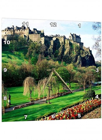 Castle In Edinburgh Scotland Wall Clock Multicolour