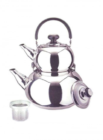 Stainless Steel Tea Kettle Silver 10x8.5x7.9inch