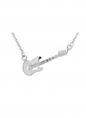 925 Sterling Silver Electric Guitar Pendant Necklace