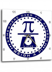Scales-Weight A Pi Printed Analog Wall Clock White/Blue 13x13x0.1inch