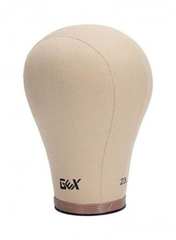 Cork Canvas Block Mannequin Head Wig With Mount Hole Multicolour 23inch