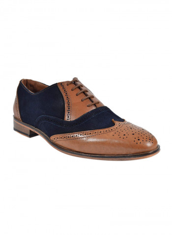 Dual Colour Leather Formal Shoes Tan