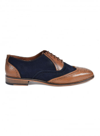 Dual Colour Leather Formal Shoes Tan