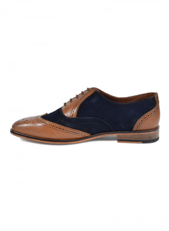 Dual Colour Leather Formal Shoes Tan