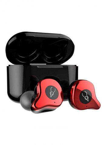 E12 Bluetooth In-Ear Earphone With Charging Box Red