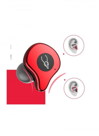 E12 Bluetooth In-Ear Earphone With Charging Box Red