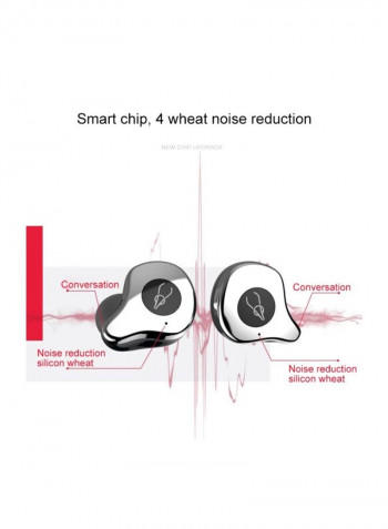 E12 Bluetooth In-Ear Earphone With Charging Box Silver