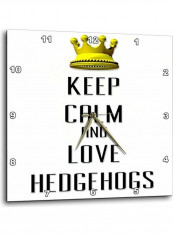 DPP 121115 2 Crown Keep Calm And Love Hedgehogs Wall Clock Multicolour 13x13inch