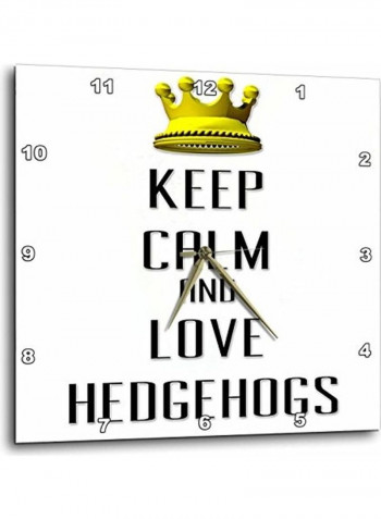DPP 121115 2 Crown Keep Calm And Love Hedgehogs Wall Clock Multicolour 13x13inch