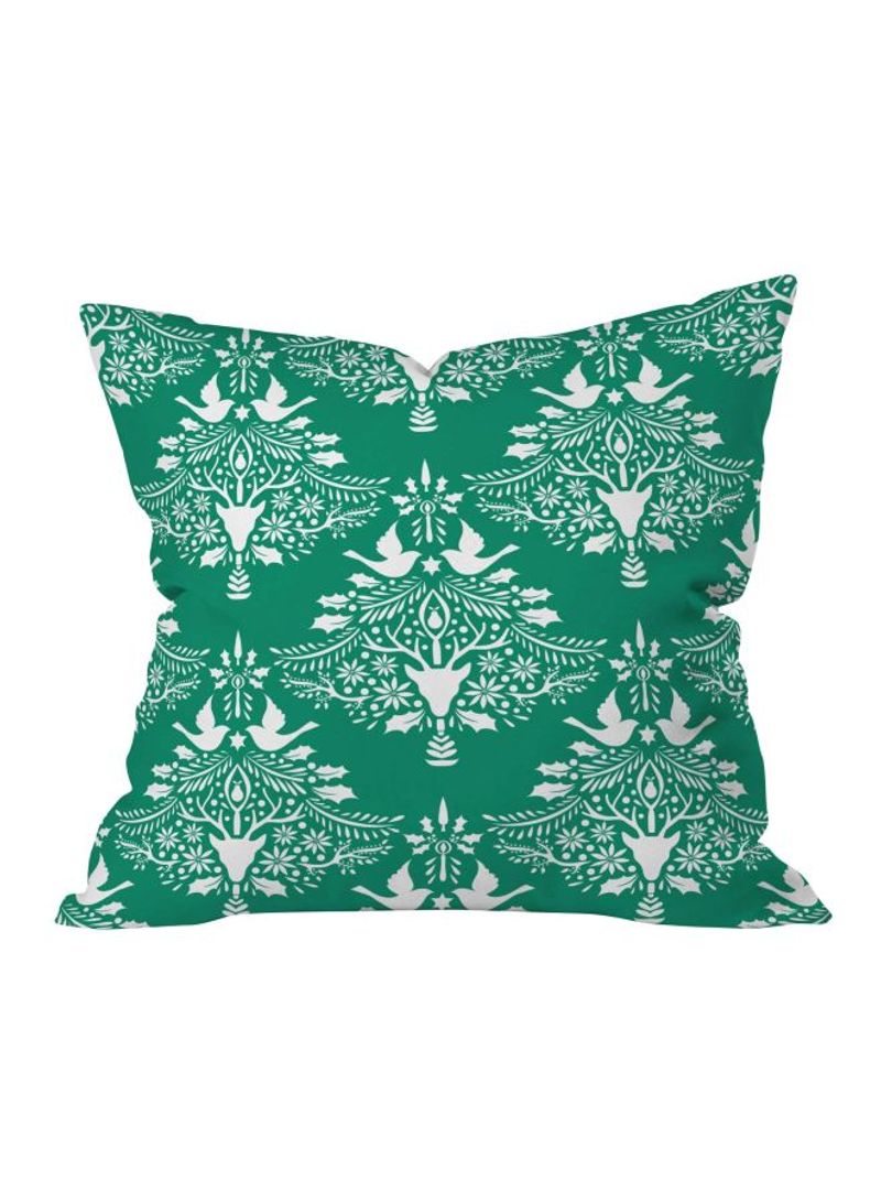 Printed Throw Pillow Green/White