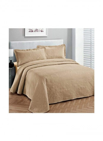 2-Piece Luxury Bedspread Set Taupe