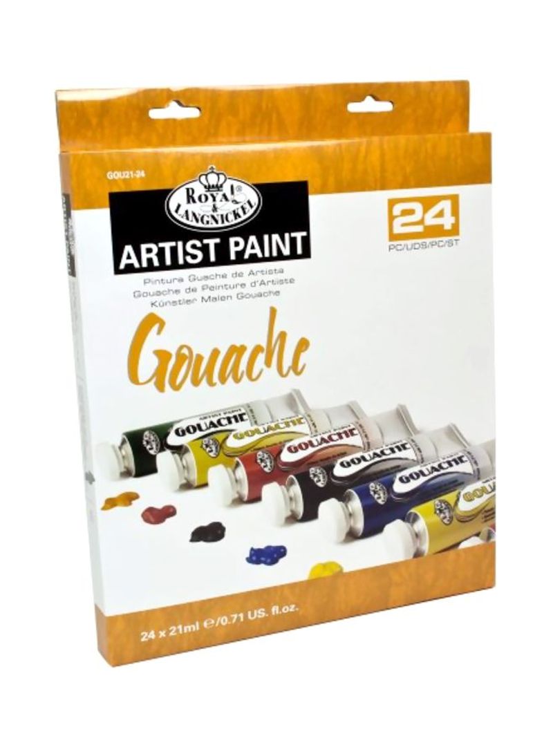 24-Piece Gouache Color Artist Tube Paint Set Multicolour