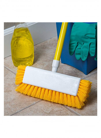 Sparta Dual Surface Block Floor Brush Yellow/White 12.8x5x3.4inch