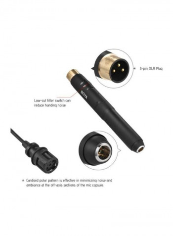 BY-M11C Professional Cardioid XLR Lavalier Microphone System LU-D5244 Black