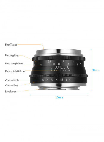 F1.6 Manual Focus Lens Large Aperture Black/White
