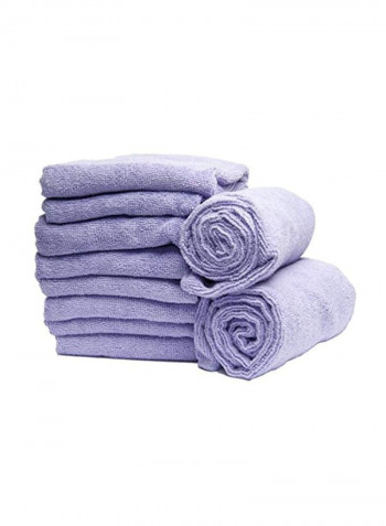 10-Piece Microfiber Towel Set Purple
