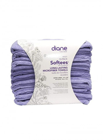 10-Piece Microfiber Towel Set Purple