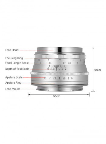 E-mount Large Aperture Multilayer Film Coating Mirrorless Camera Lens Silver/Black