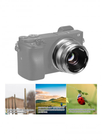 E-mount Large Aperture Multilayer Film Coating Mirrorless Camera Lens Silver/Black