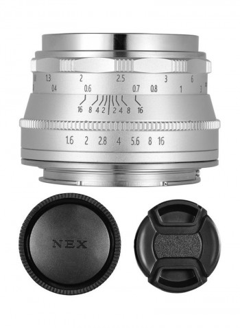 E-mount Large Aperture Multilayer Film Coating Mirrorless Camera Lens Silver/Black