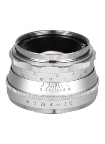 F1.6 Manual Focus Lens Large Aperture 5.5x3.8cm Silver/Black