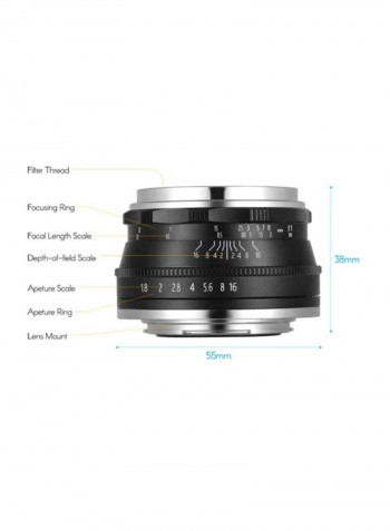 F1.6 Manual Focus Lens Large Aperture Black/White
