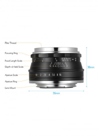 F1.6 Manual Focus Lens Large Aperture Black/White