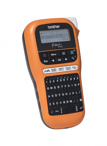 PT-E110VP Label Printer Orange/Black/Grey