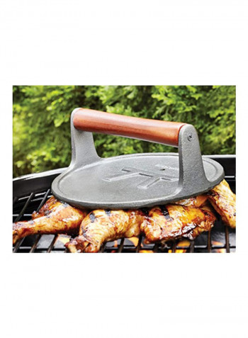 Round Grill Press Silver 8inch