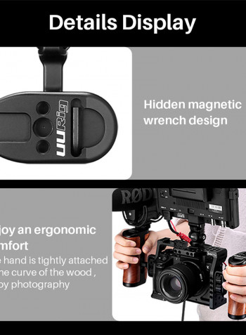 Wooden Threaded Handle for Camera Cage Brown
