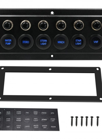 6 Way Switch Panel For RV Boat Yacht CS-976A2