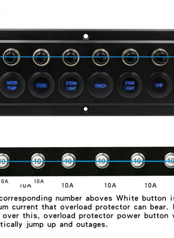 6 Way Switch Panel For RV Boat Yacht CS-976A2